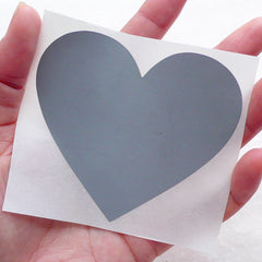 Heart Scratch Off Stickers  / Scratch Off Label  (5pcs / 80mm x 80mm / Grey Silver) Wedding Supplies Valentines Day Secret Message S451