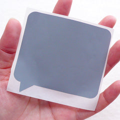 Bubble Speech Scratch Off Stickers  / Scratch Off Label (5pcs / 77mm x 77mm / Grey Silver) Discount Card Making Secret Conversation S452