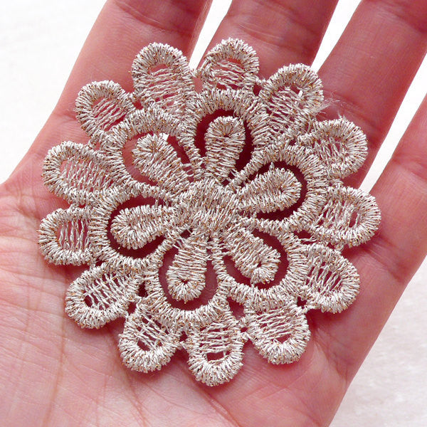 Round Fabric Doilies Doily Applique (4pcs / 56mm) Embroidery Trim Lolita Jewellery Making Wedding Party Decoration Packaging Supplies B282