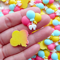 Colorful Balloon Cabochon / Resin Decoden Cabochon (2pcs / 24mm x 22mm / Flatback) Baby Shower Party Embellishment Hair Bow Center CAB573
