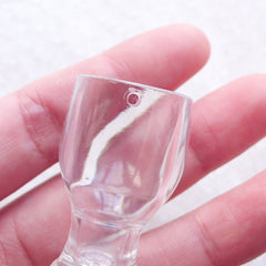 Dollhouse Tulip Pint Glasses / Miniature Guinness Glass / Doll House Wheat Beer Glass / Mini Clear Plastic Cups (4pcs / 21mm x 36mm) MC57