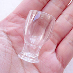 Dollhouse Tulip Pint Glasses / Miniature Guinness Glass / Doll House Wheat Beer Glass / Mini Clear Plastic Cups (4pcs / 21mm x 36mm) MC57