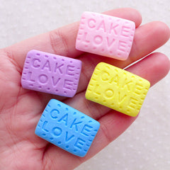 CLEARANCE Polymer Clay Biscuit Cabochons / Pastel Cookie Cabochon (4pcs / 25mm x 17mm) Fairy Kei Cabochon Fimo Sweets Deco Kawaii Decoden FCAB475