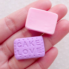 CLEARANCE Polymer Clay Biscuit Cabochons / Pastel Cookie Cabochon (4pcs / 25mm x 17mm) Fairy Kei Cabochon Fimo Sweets Deco Kawaii Decoden FCAB475