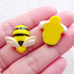 Honey Bee Cabochon (2pcs / 20mm x 20mm / Flatback) Cute Hair Bow Centers Baby Hair Jewelry Toddler Hair Clip DIY Insect Embellishment CAB595
