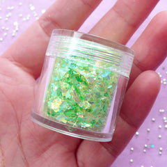 CLEARANCE Iridescent Flakes / Shell Color Glitter Confetti / Small Irregular Flakes (AB Green) Nail Deco Resin Jewelry Scrapbook Card Making SPK113
