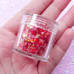 Irregular Glitter Flakes / Translucent Shell Color Confetti / Small Iridescent Flakes (AB Red) Resin Jewellery Making Nail Art Supply SPK120