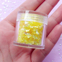 Iridescent Glitter Confetti / Small Shell Color Flakes / Irregular Translucent Confetti (AB Yellow) Nail Decoration Embellishment SPK119