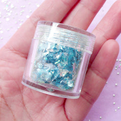 CLEARANCE Translucent Glitter Confetti / Small Shell Color Confetti / Irregular Iridescent Flakes (AB Crystal Blue) Bling Bling Nail Decoration SPK121