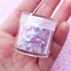 Translucent Glitter Flakes / Iridescent Shell Color Flakes / Irregular Confetti (AB Light Purple) Fairy Kei Nail Art Resin Craft SPK122
