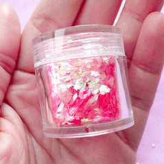 Diamond Glitter / Nail Art Confetti / Iridescent Rhombic Flakes / Small Translucent Sequin (AB Pink) Nail Decor Supplies Resin Craft SPK124