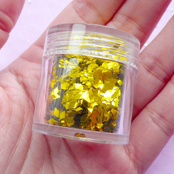 Gold Diamond Confetti / Mini Glitter Flakes / Rhombic Sprinkles for Resin Craft (Gold) Wedding Party Decor Scrapbook Nail Decoration SPK127