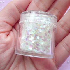 Rhombic Glitter Flakes / Translucent Diamond Flakes / Mini Iridescent Confetti / Sprinkles for Resin Cabochon Making (AB Clear White) SPK128