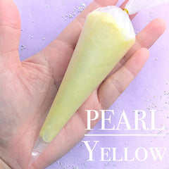 Pearlescence Deco Cream for Phone Case Decoden | Faux Whipped Cream with Pearl Effect | Fake Icing | Kawaii Craft Supplies (50g / Yellow)