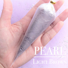 Pearl Whip Deco Cream | Faux Icing with Pearlescence Effect | Kawaii Phone Case Decoration | Sweet Decoden (50g / Light Brown)