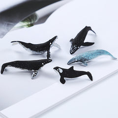 Killer Whale Resin Inclusion | 3D Miniature Figurine for Resin Art | Marine Life Embellishment for Resin Jewellery DIY (1 piece / 12mm x 25mm)