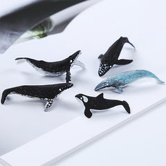 Humpback Whale Resin Inclusion | Marine Life Figurine | 3D Miniature Ocean World Making | Resin Crafts (1 piece / 17mm x 33mm)