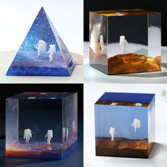 Miniature Cosmonaut for Resin Crafts | 3D Astronaut Embellishments | Space Resin Inclusions (2 pcs / 10mm x 20mm)
