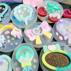 Drippy Heart Shaker Charm with Shaker Bits Silicone Mold | Kawaii Decoden Mould | Cute Resin Accessories DIY