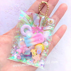 Transparent TPU Fabric Sheet with Holographic Star Pattern | Kawaii Vinyl Bags Making (Clear / 20cm x 26cm / 0.25mm)
