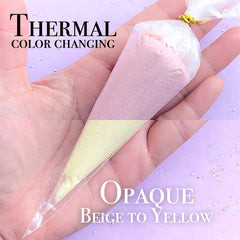 Heat Sensitive Deco Cream | Thermal Color Changing Whipped Cream | Thermocolor Icing | Thermochromic Frosting | Decoden Supplies (50g / Beige to Yellow)