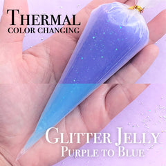 Thermal Colour Changing Deco Cream with Glitter | Heat Sensitive Jelly Whip Cream | Thermocolor Icing | Thermochromic Frosting (50g / Purple to Blue)